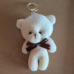 Cream and Brown Bag Accessory Bag Charm